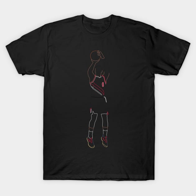 Damian Lillard Jumpshot Neon T-Shirt by xRatTrapTeesx